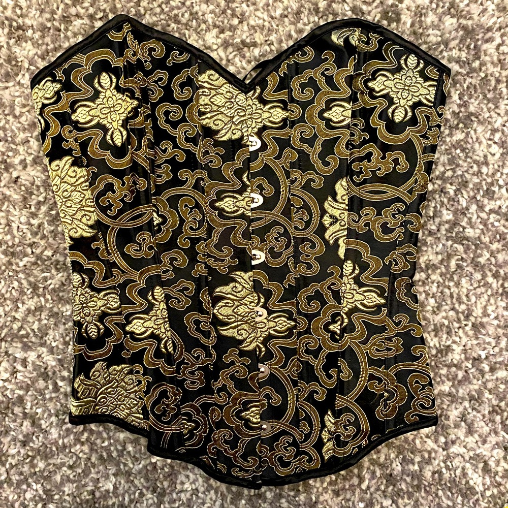 Gold and black corset